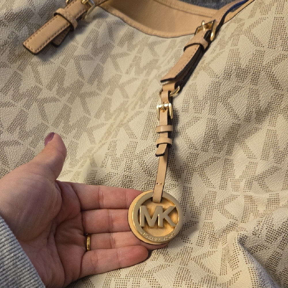 Michael Kors Beige Monogram Tote - Picture 6 of 13